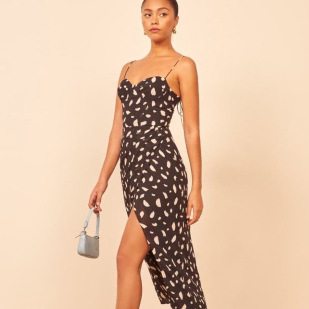 NWT Reformation Kourtney Midi Dress in Splotch